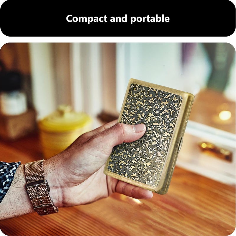 roygra علبة سجائر، علبة حامل سجائر بسعة 20، مفتاح زنبركي للرجال والنساء، ملحقات تدخين السجائر، صندوق معدني قديم من سبائك الزنك للسجائر العادية، الحجم الملكي و100 مم 100's - Image 4